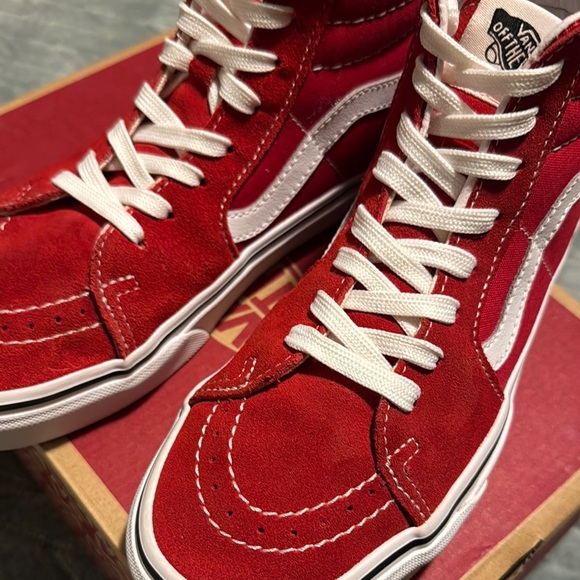 Vans Red Canvas High-Tops - Picture 4 of 8